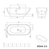 Baignoire îlot ROMA 2.0 