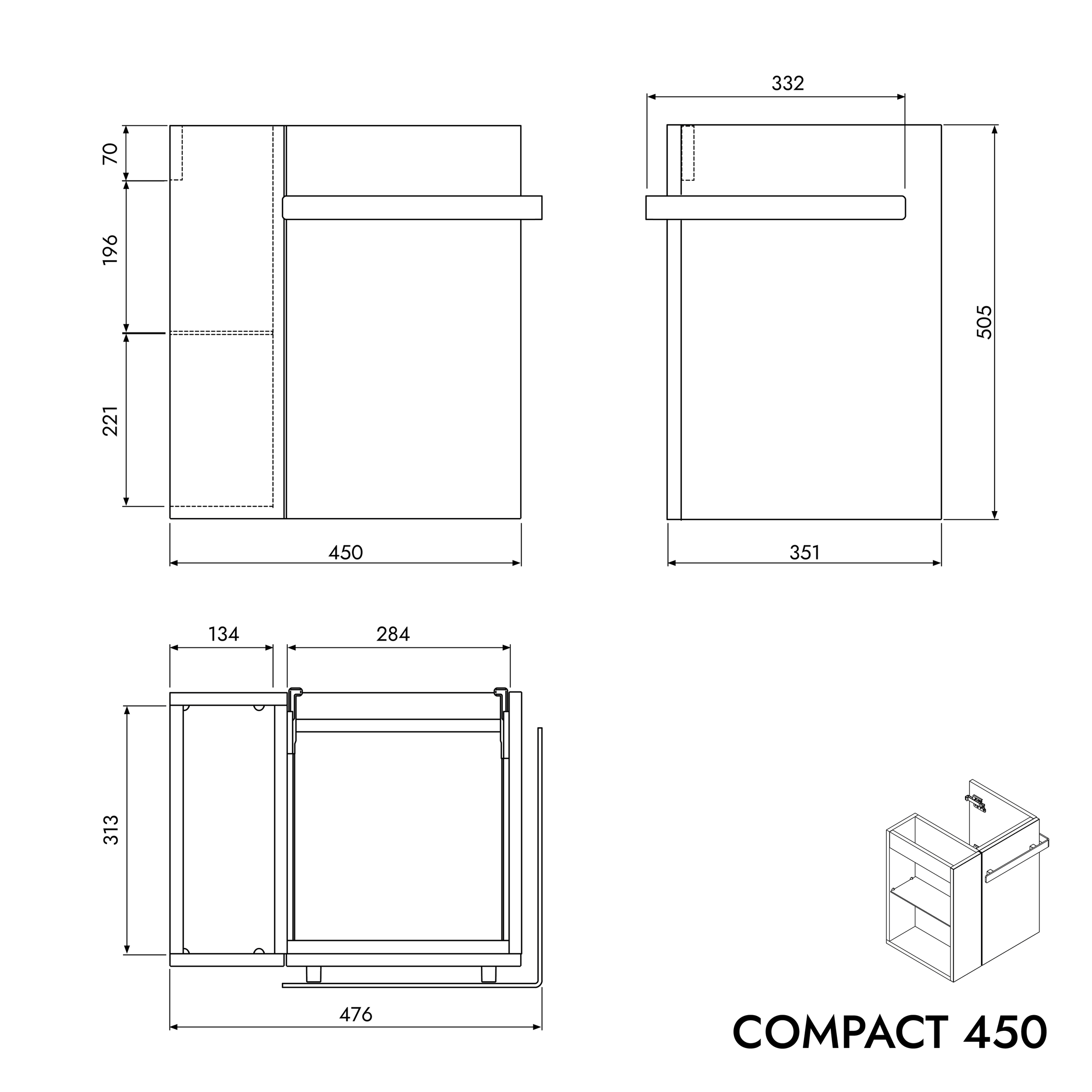 Meuble salle de bain COMPACT 450