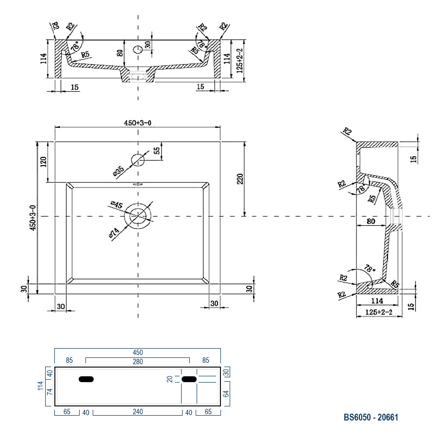 Wall-mounted washbasin Countertop basin BS6050