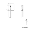 Raccord mural CZT050-1 avec support de douche