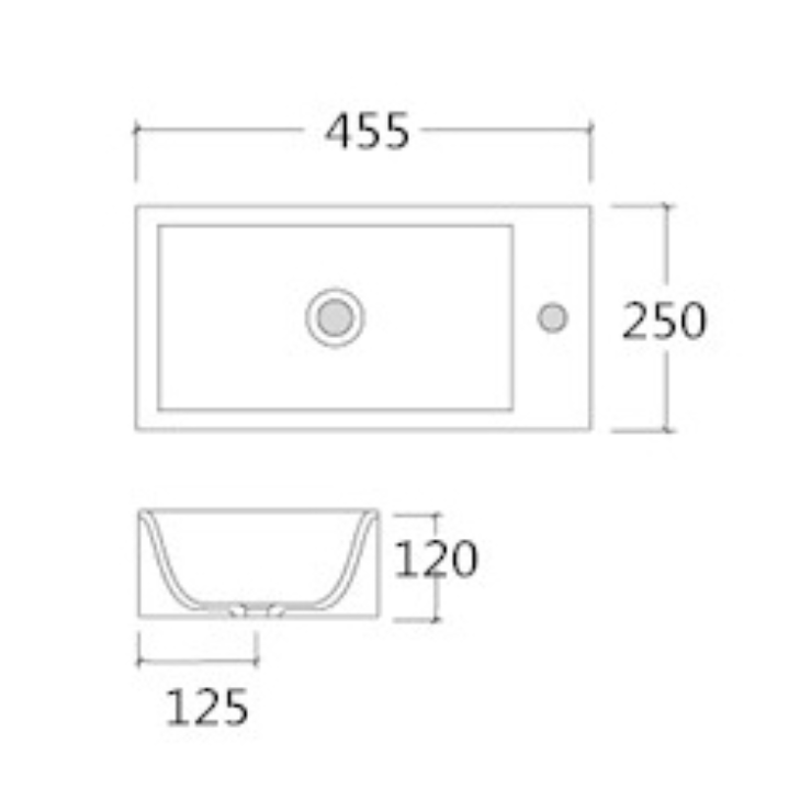 Wandwaschbecken KW302 aus Keramik für Gäste-WC