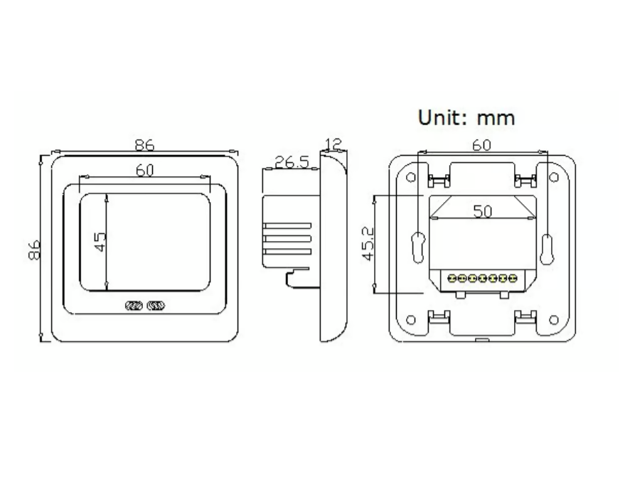 Touch-Screen Thermostat HT07 Blue