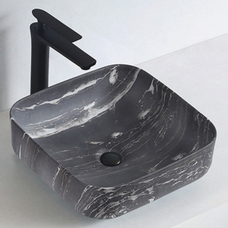 Countertop Washbasin KW6134 made of sanitary ceramic - 38,5 x 38,5 x 13,5 cm - optional colour