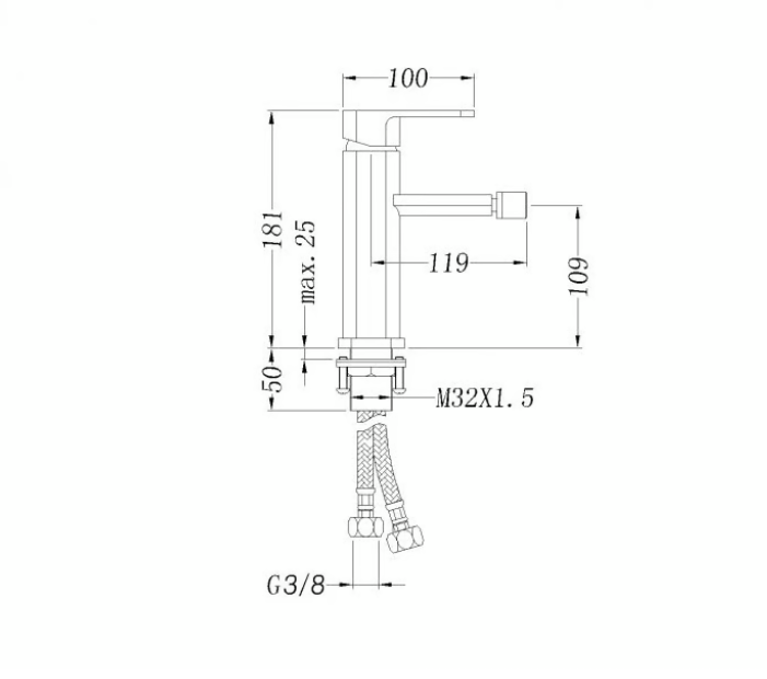 Bidet single-lever mixer tap 1238C