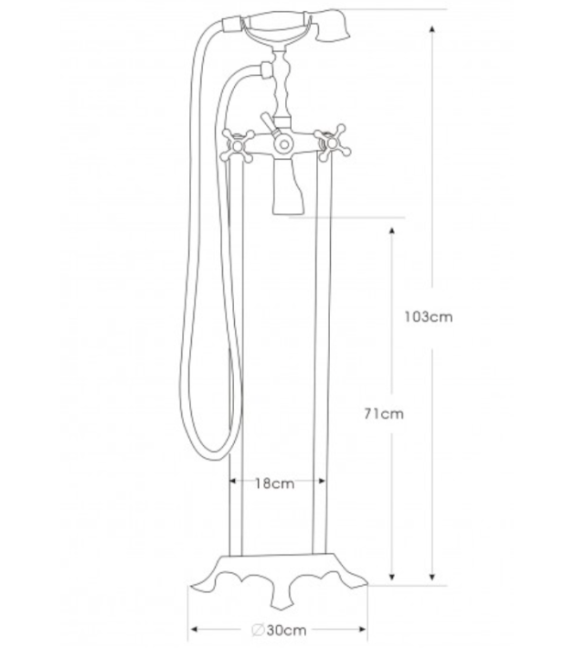 Free-standing bath mixer 1414