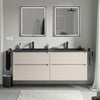 Meuble salle de bain VIREO 160 cm - avec vasque en fonte minérale CREAM - couleur au choix
