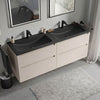 Meuble salle de bain VIREO 160 cm - avec vasque en fonte minérale CREAM - couleur au choix