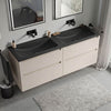 Meuble salle de bain VIREO 160 cm - avec vasque en fonte minérale CREAM - couleur au choix