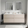 Meuble salle de bain VIREO 160 cm - avec vasque en fonte minérale CREAM - couleur au choix