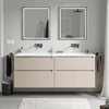 Meuble salle de bain VIREO 160 cm - avec vasque en fonte minérale CREAM - couleur au choix
