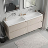 Meuble salle de bain VIREO 160 cm - avec vasque en fonte minérale CREAM - couleur au choix