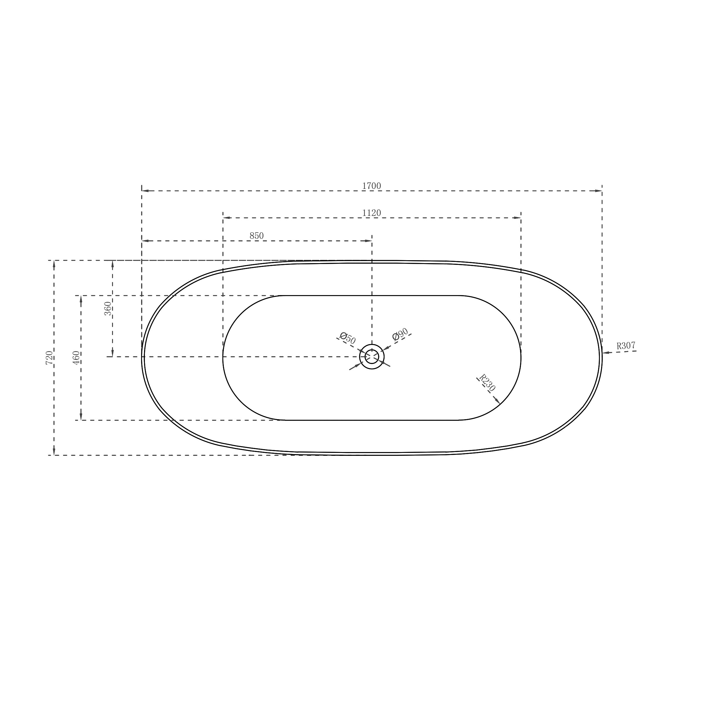 Freestanding bathtub DALIA Acrylic