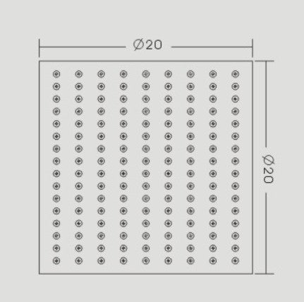 Vierkante douchekop, extraplat van roestvrij staal DPG2023