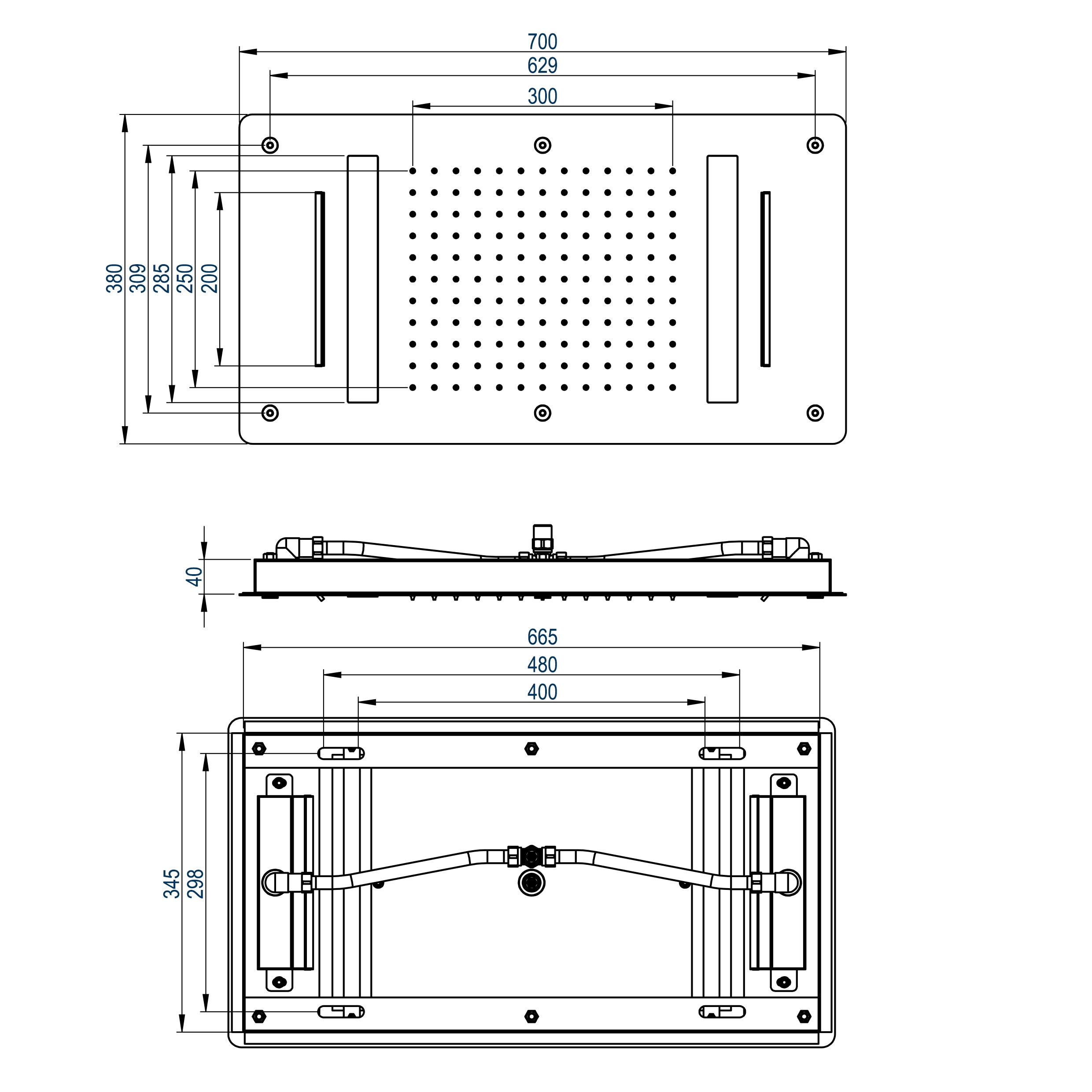 XXL rain shower stainless steel ceiling shower DPG5017