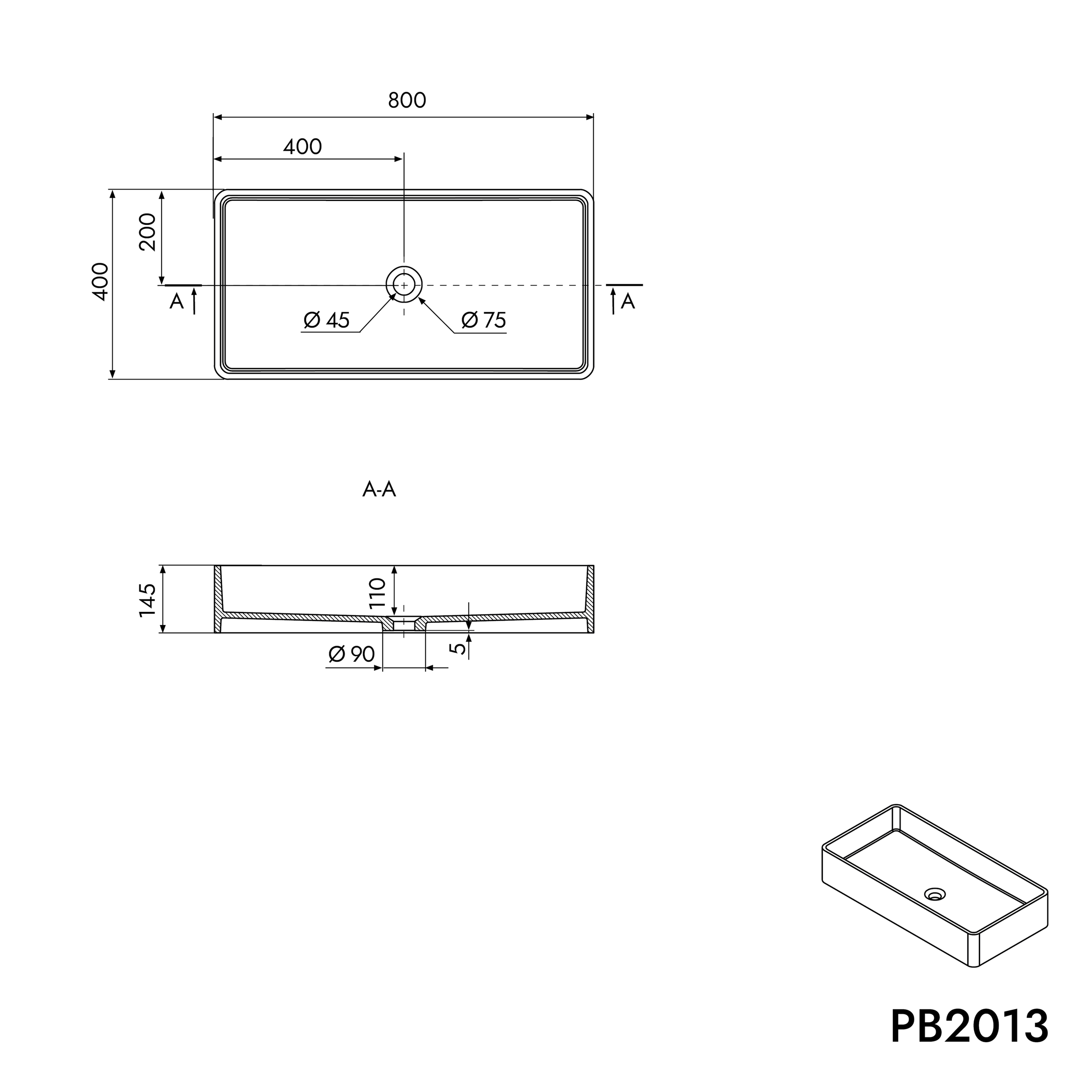 Countertop washbasin PB2013