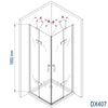 Corner shower with hinged doors DX407