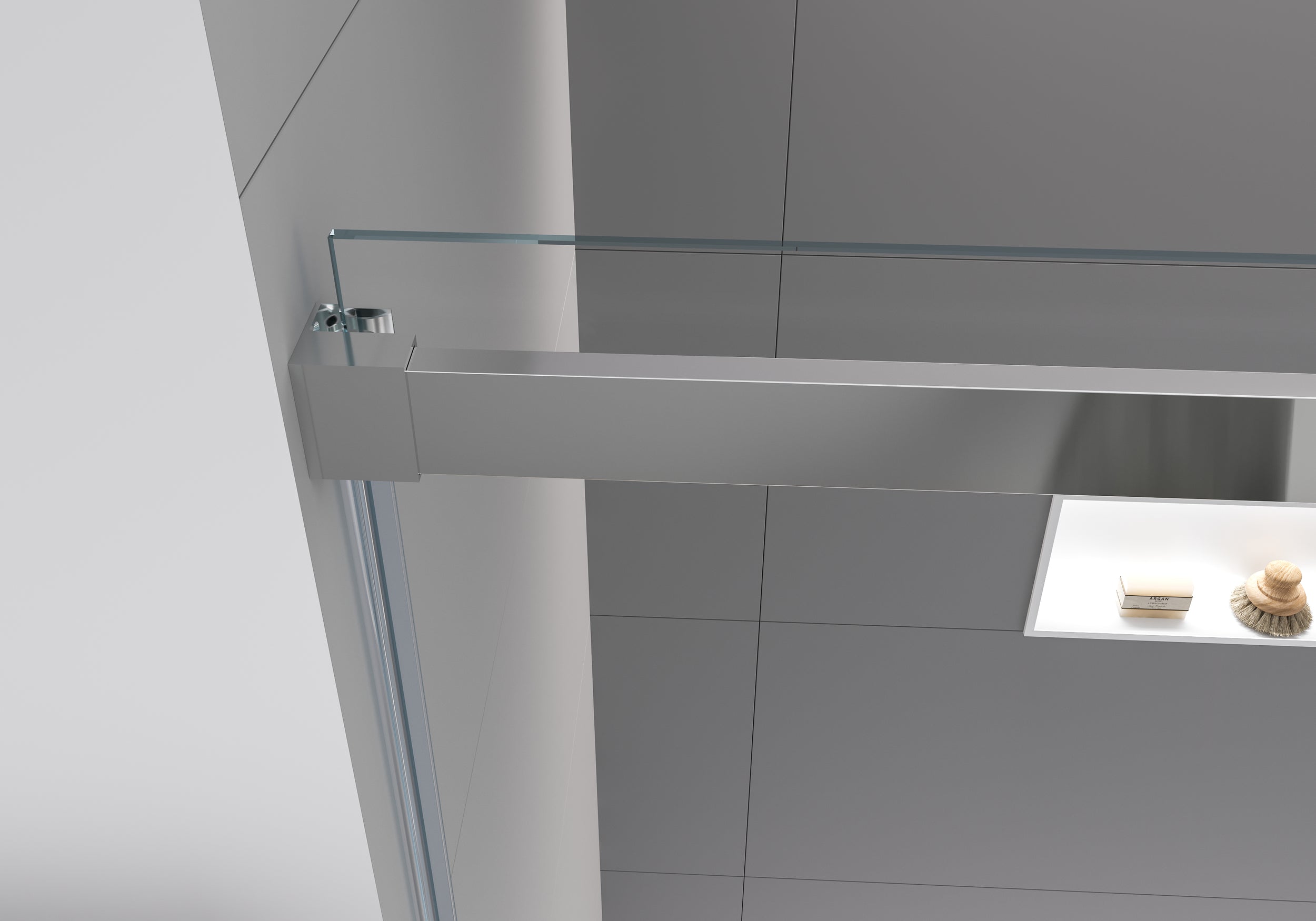 Paroi de douche en niche avec porte coulissante DX806A FLEX - Verre Nano - Largeur au choix