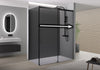 Corner shower with Soft-Close sliding door DX906 FLEX Black matt - 8 mm Nano grey glass - selectable width