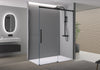 Soft-Close Sliding Door Shower and Side Panel DX906 FLEX - Matt Black profiles - 8 mm  - selectable dimensions