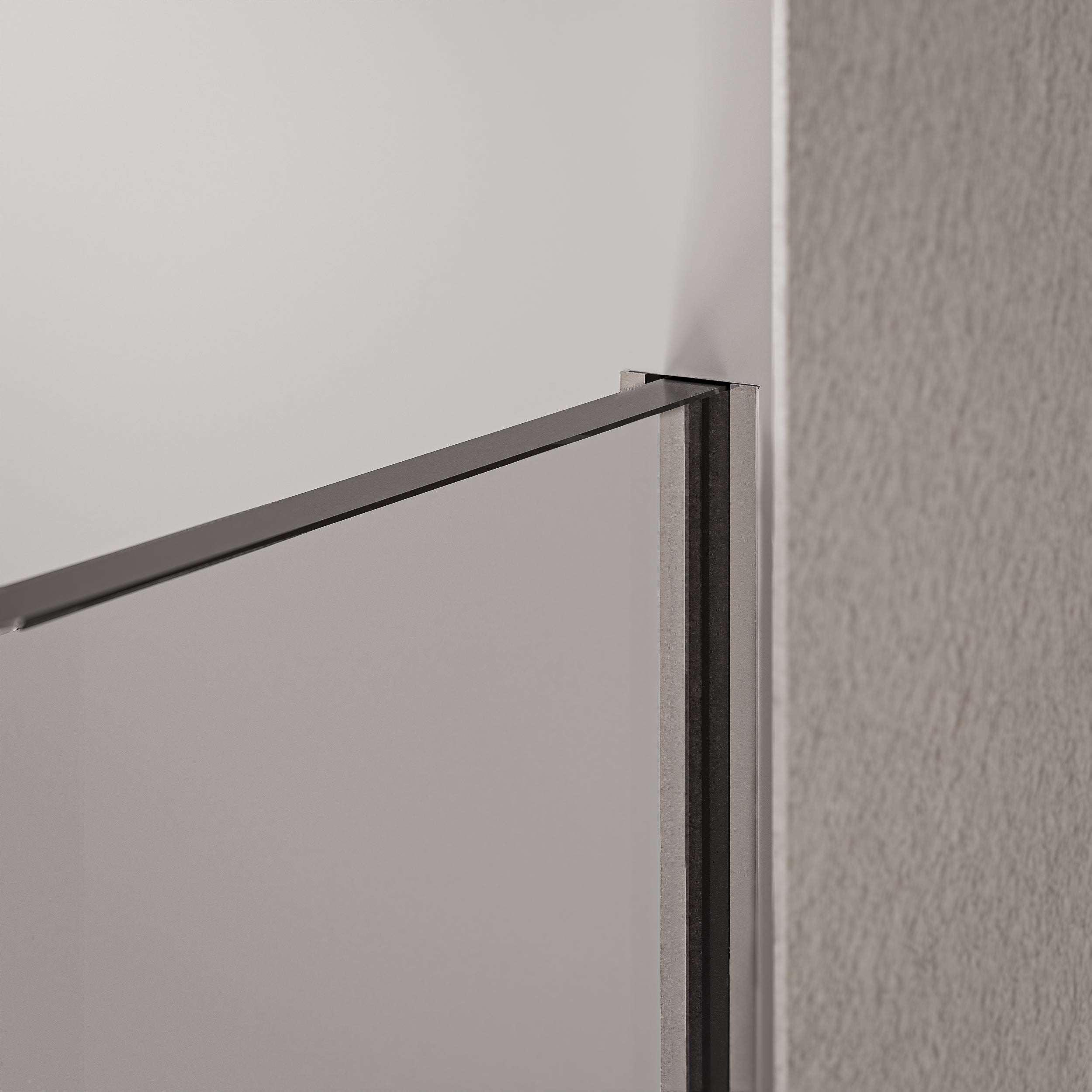 Walk-in Shower enclosure 10mm nano clear glass EX102  - 2 glass walls stainless steel profile chrome - width selectable