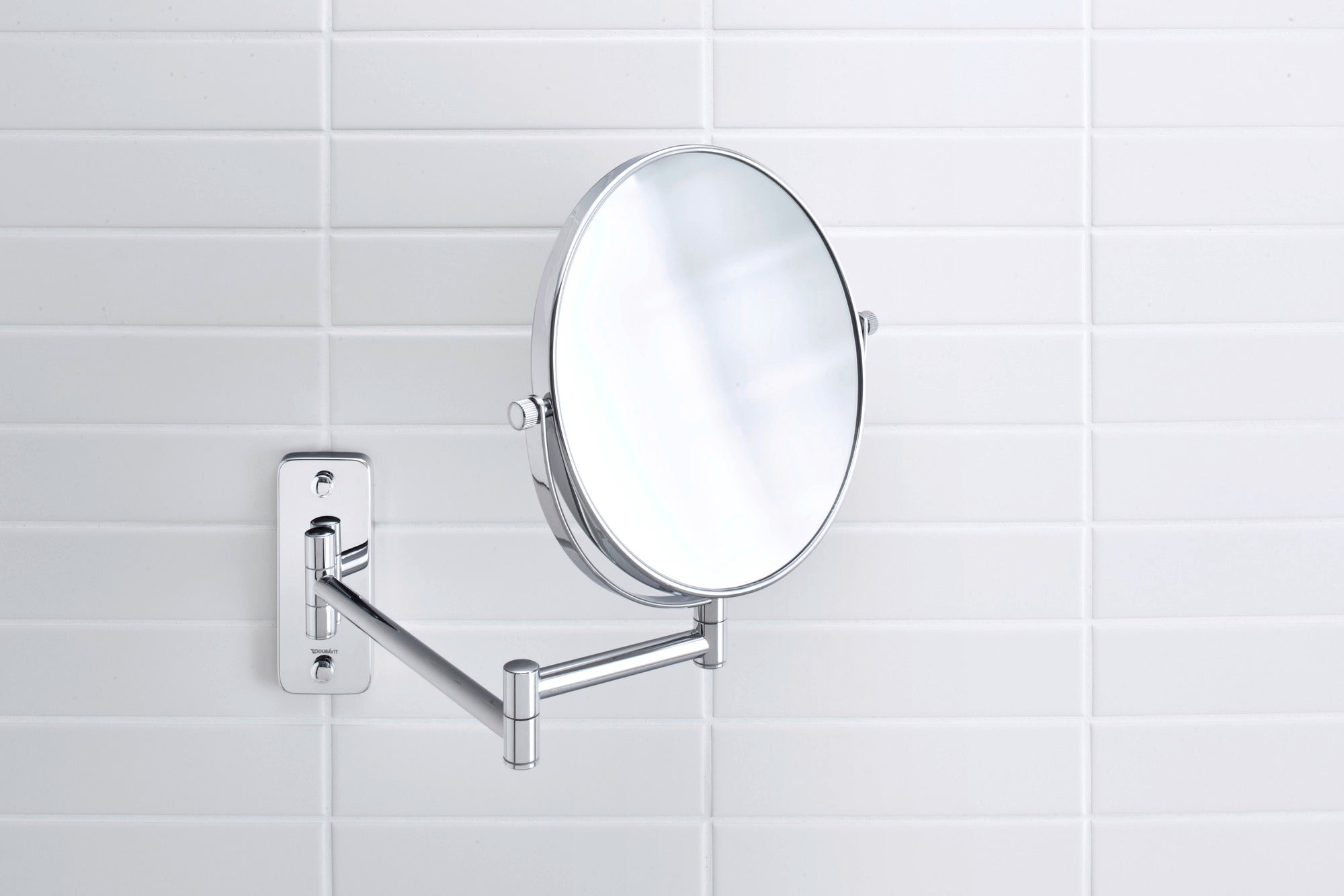 Duravit D-Code badmeubelspiegel, draaibaar, Ø 20 cm, chroom