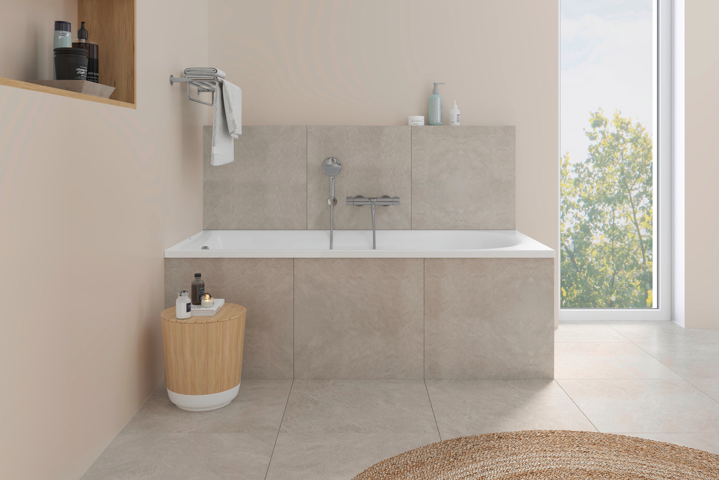 Duravit Wave badmengkraan met thermostaat - opbouw - 2 verbruikers 