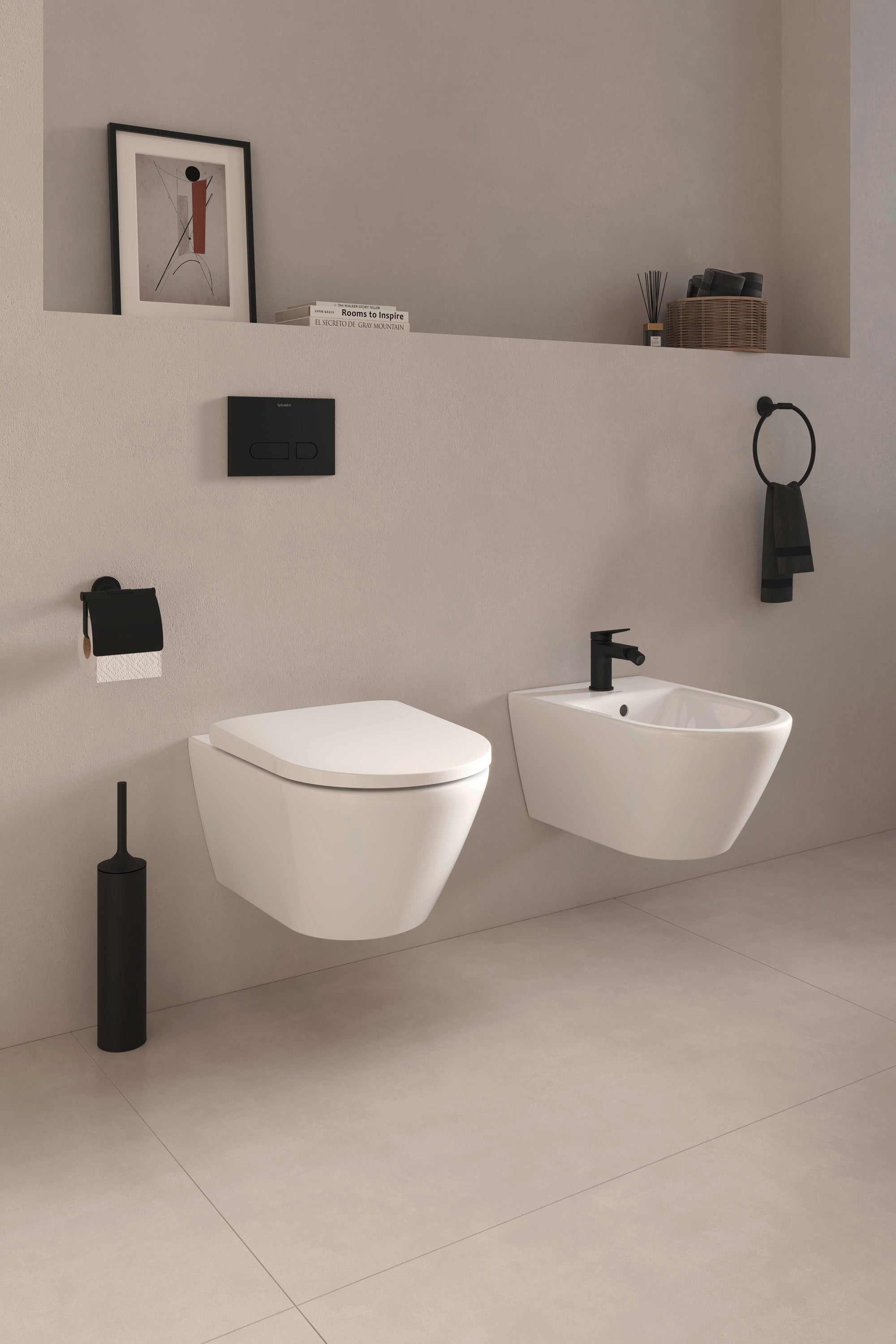 Duravit Wave ééngreeps bidetmengkraan met pop-up afloop en trekstang - kleur instelbaar