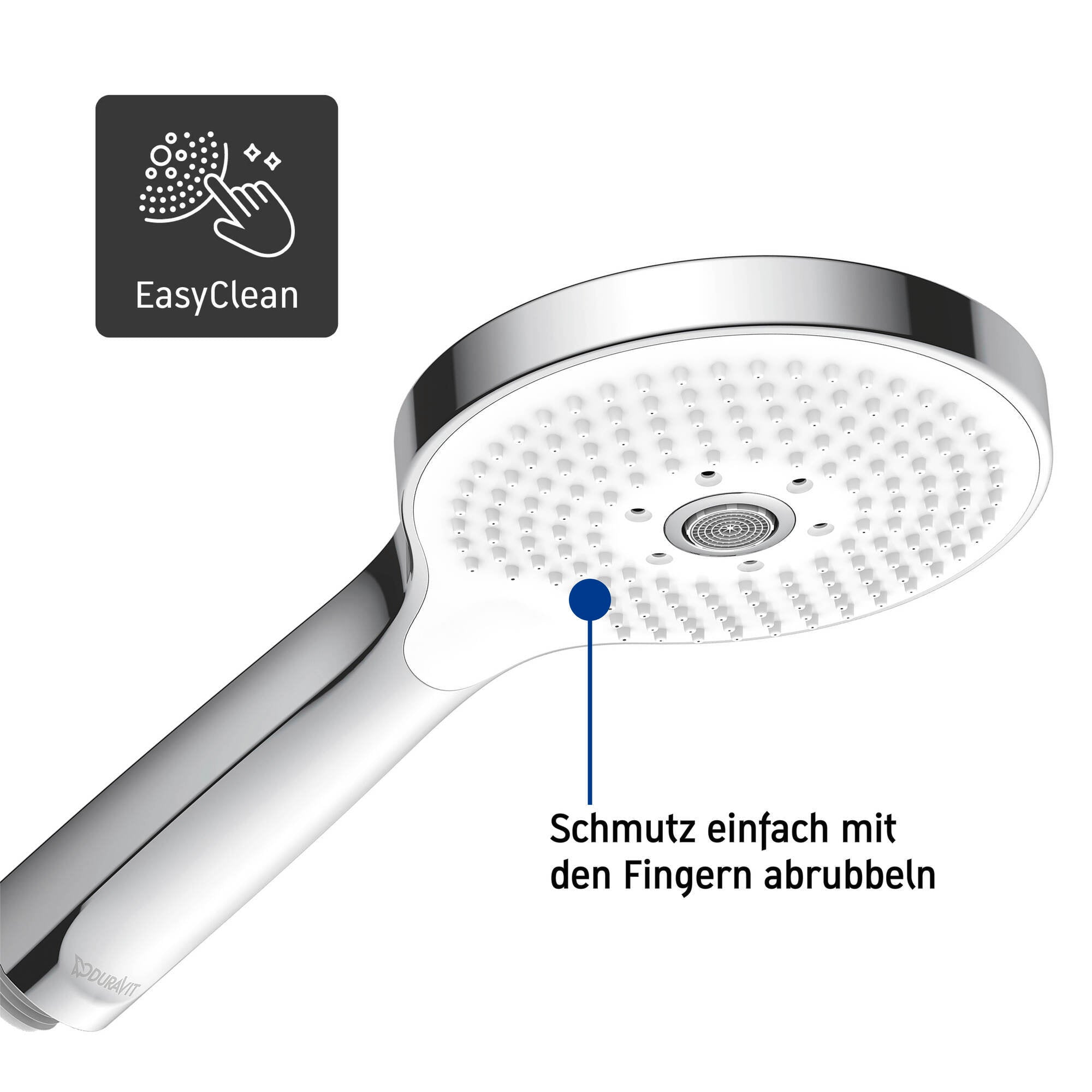 Duravit Shower System mit Thermostat, Glasablage, 3 Strahlarten und MinusFlow-Funktion – Chrom/Weiß