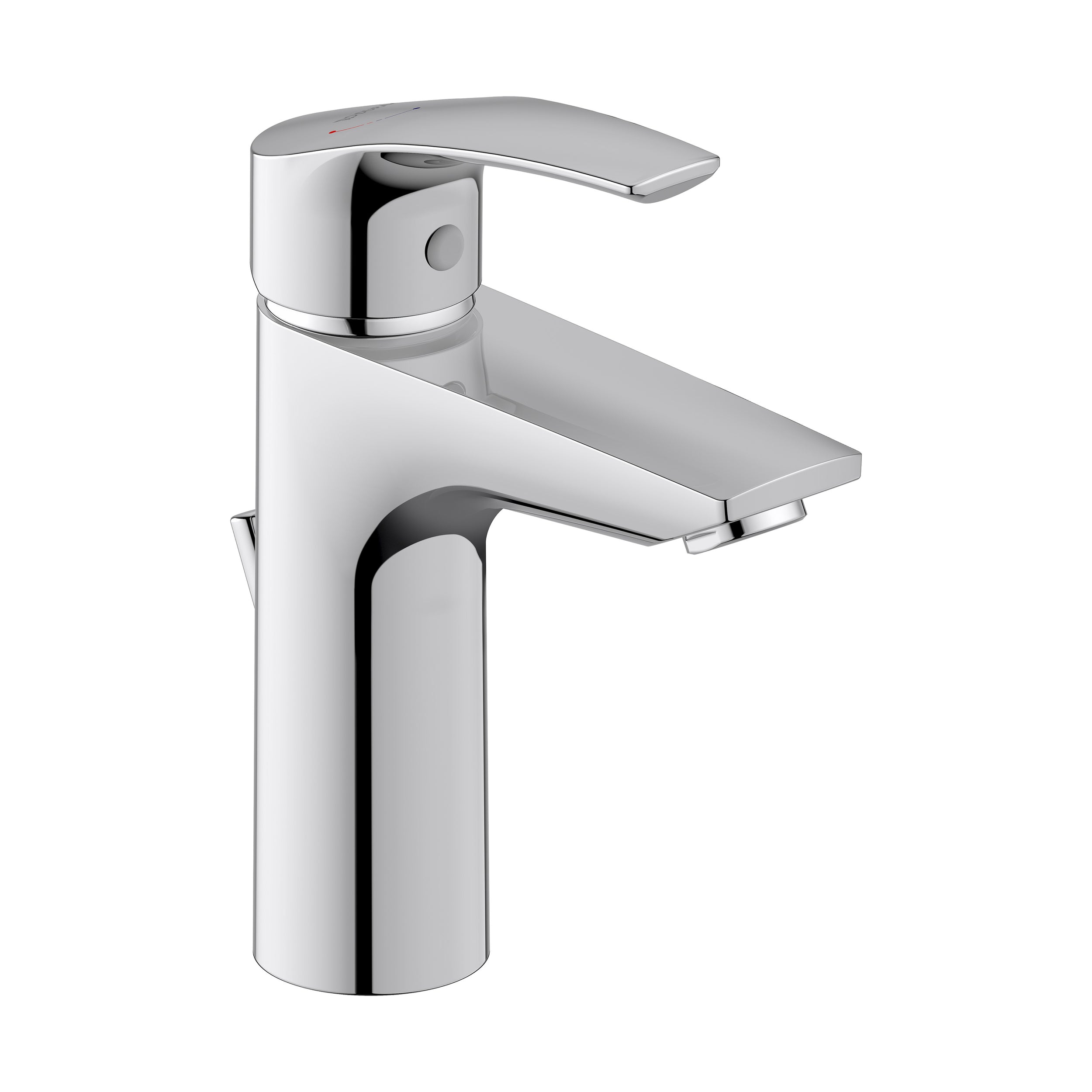 Robinetterie de lavabo Duravit DuraVelez, avec fonction FreshStart économisant l'énergie, 18,7 cm (taille M), chrome - avec garniture d'écoulement