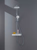 Duravit Shower System with thermostat, glass shelf, 3 spray types and MinusFlow function - chrome/white