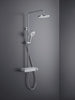 Duravit douchesysteem met thermostaat, glazen legger, 3 straalsoorten en MinusFlow functie - chroom/wit