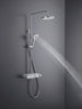 Duravit Shower System mit Thermostat, Glasablage, 3 Strahlarten und MinusFlow-Funktion – Chrom/Weiß