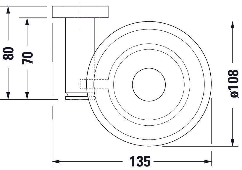 Duravit D-Code zeepschaal Ø10 cm voor 1 zeep 