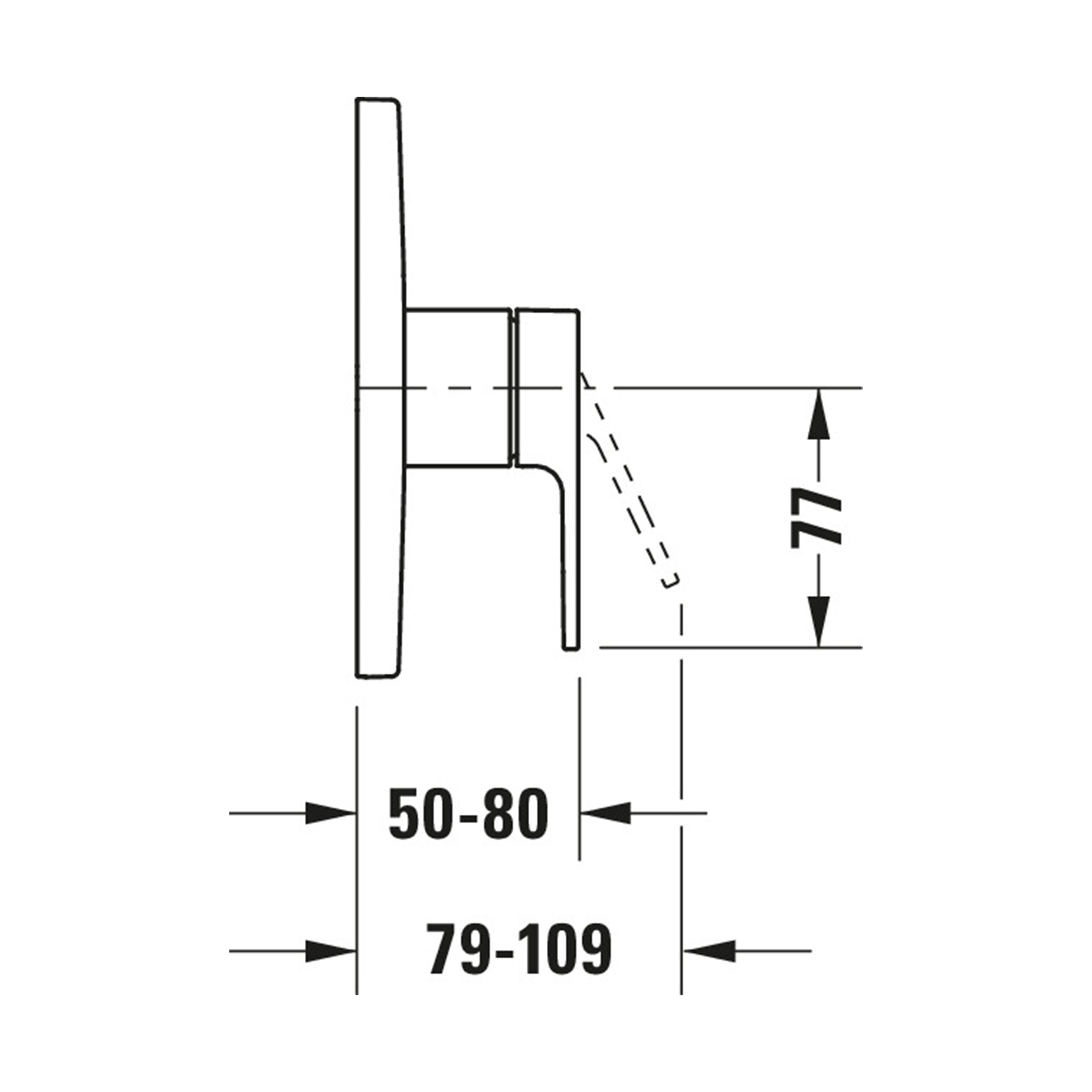 Duravit B.3 shower mixer, concealed, 1 consumer, chrome