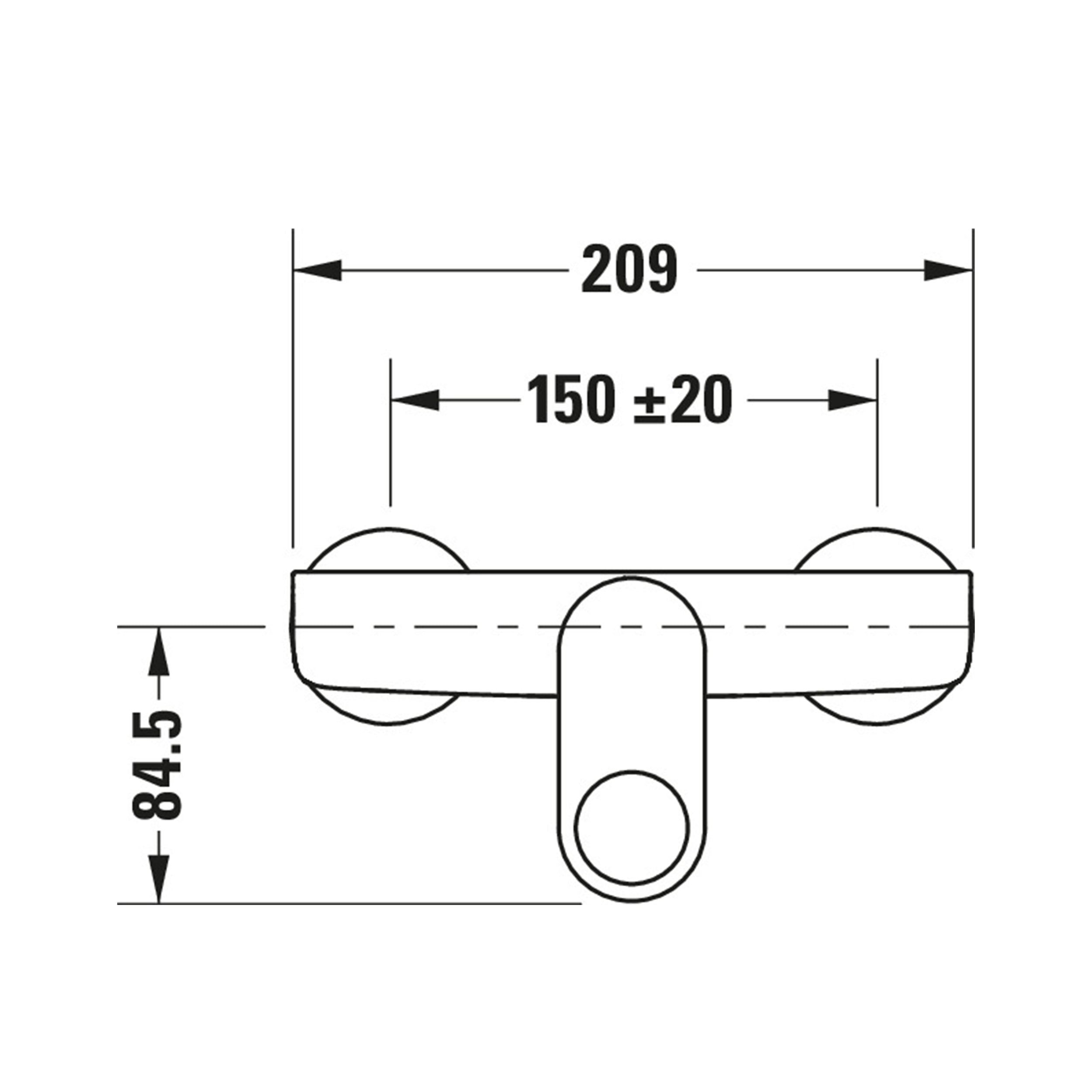 Duravit B.3 shower mixer, surface-mounted, 1 consumer, chrome