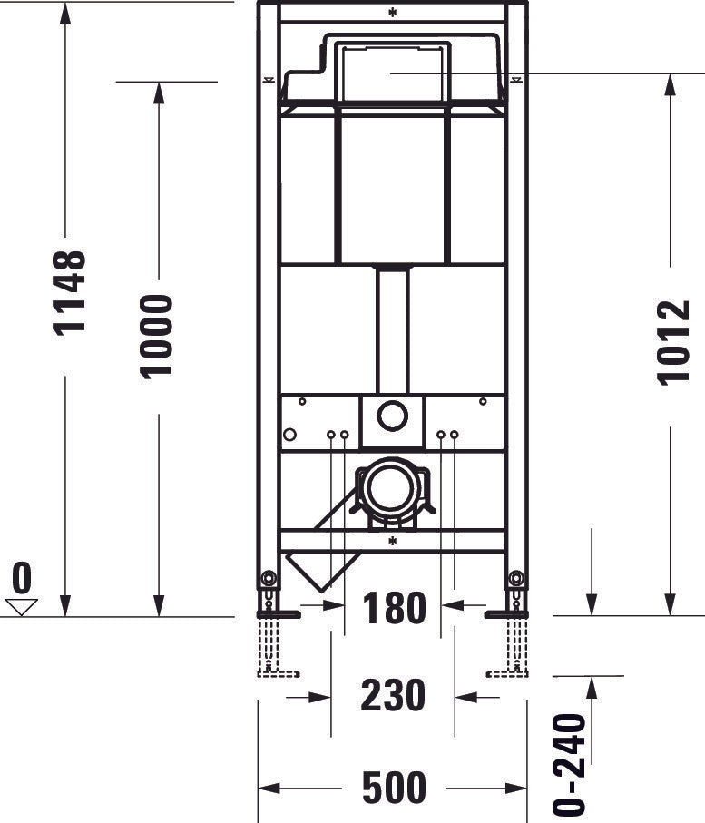 DuraSystem WC element, Basic, 1148x500x155mm