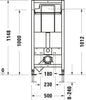 DuraSystem WC-Element, Basic, 1148x500x155mm