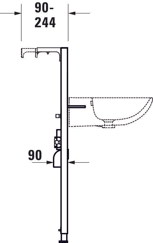 Elément lavabo DuraSystem, standard, 500x170x1148mm