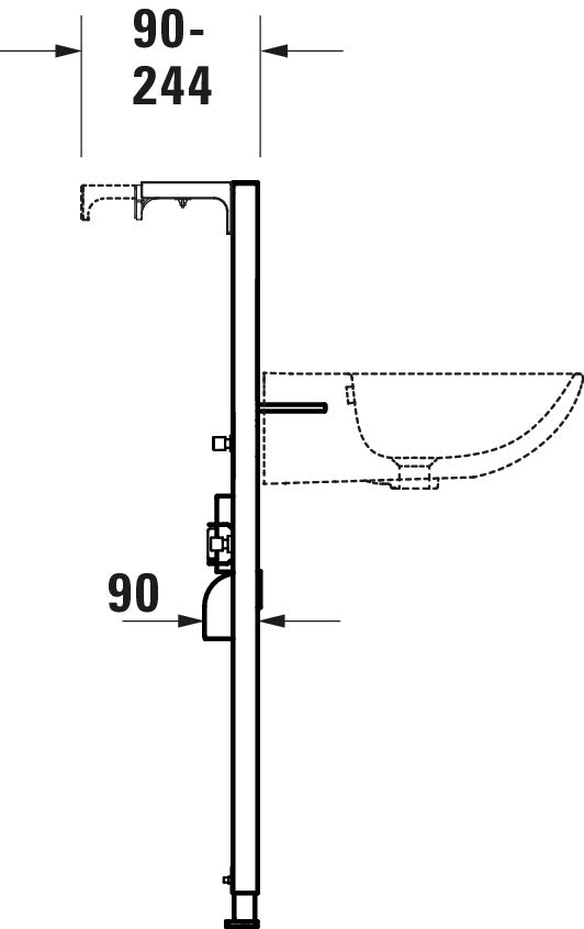 DuraSystem wastafelmeubel, standaard, 500x170x1148mm