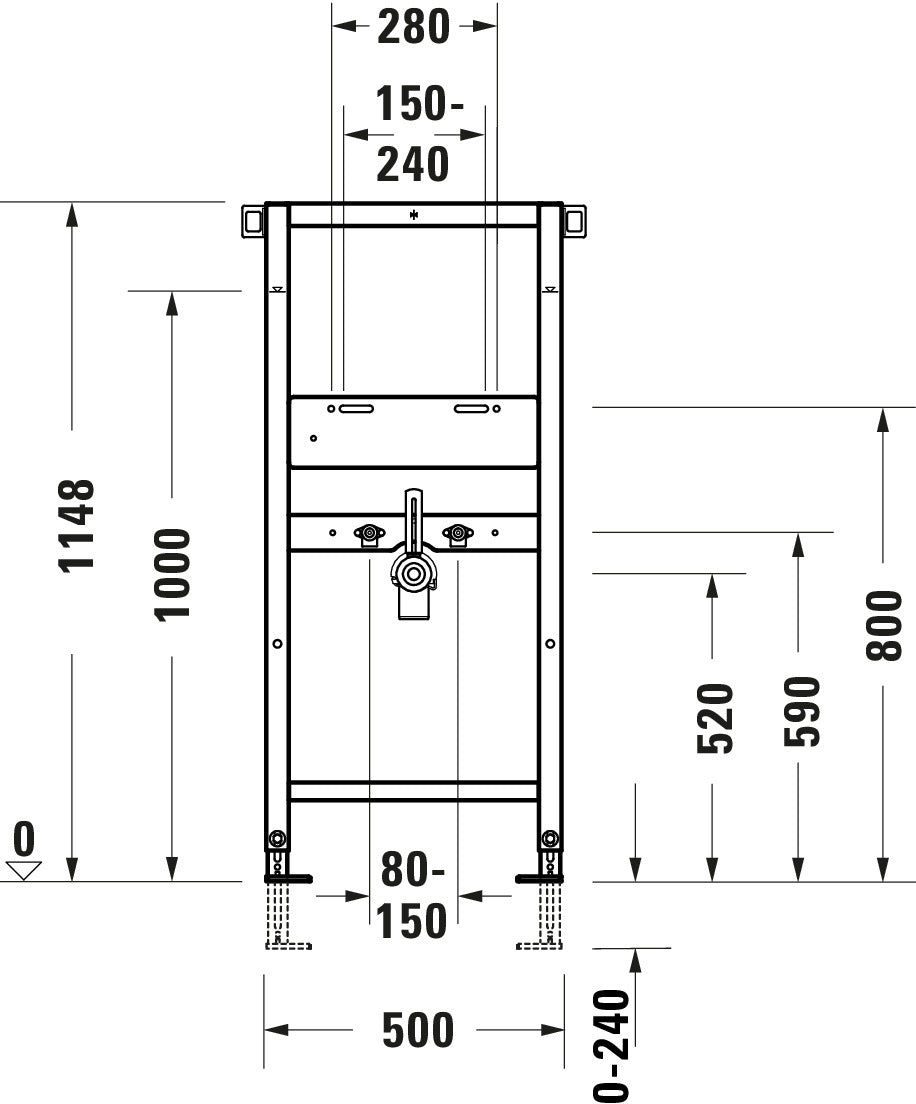 Elément lavabo DuraSystem, standard, 500x170x1148mm