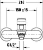 Duravit Wave single lever surface-mounted bath mixer 