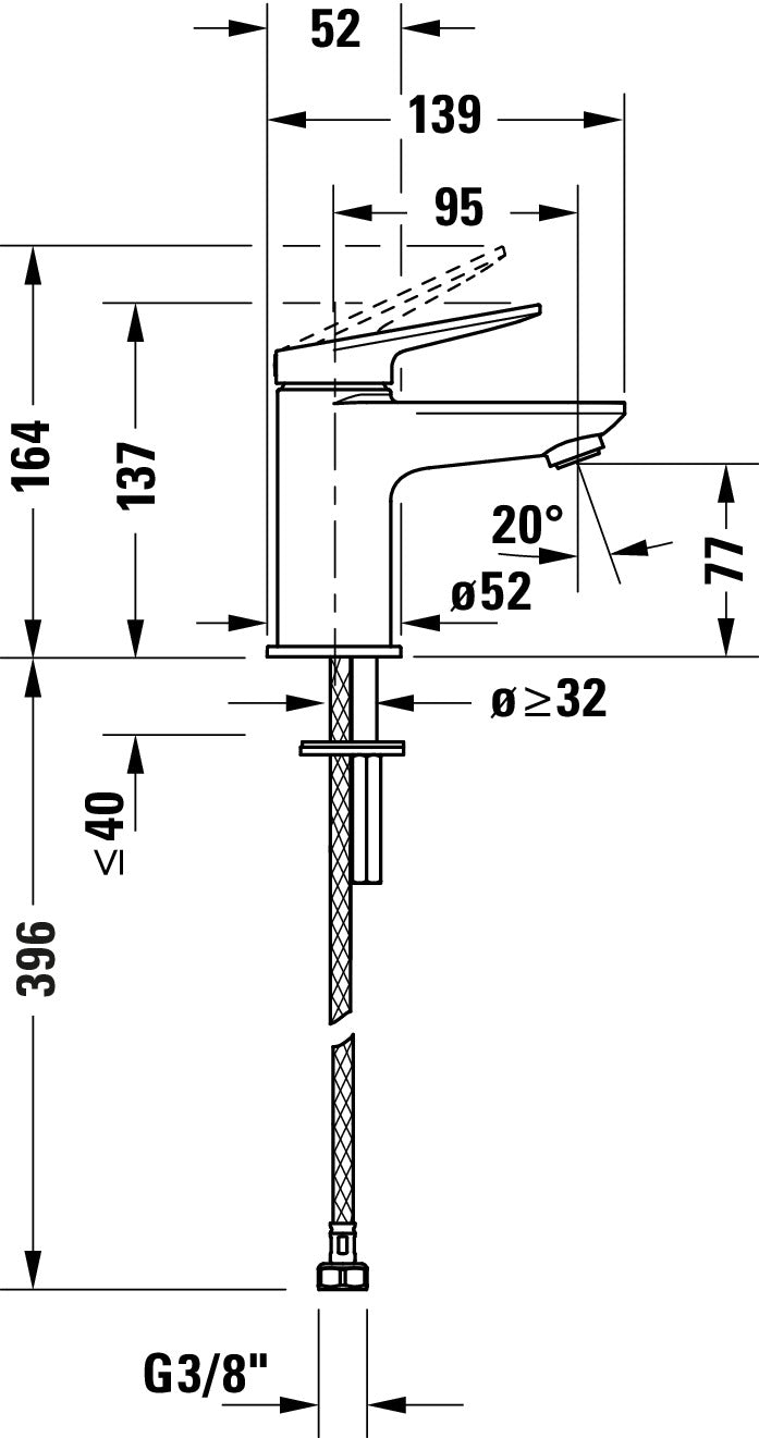 Duravit Wave Single-lever washbasin mixer S