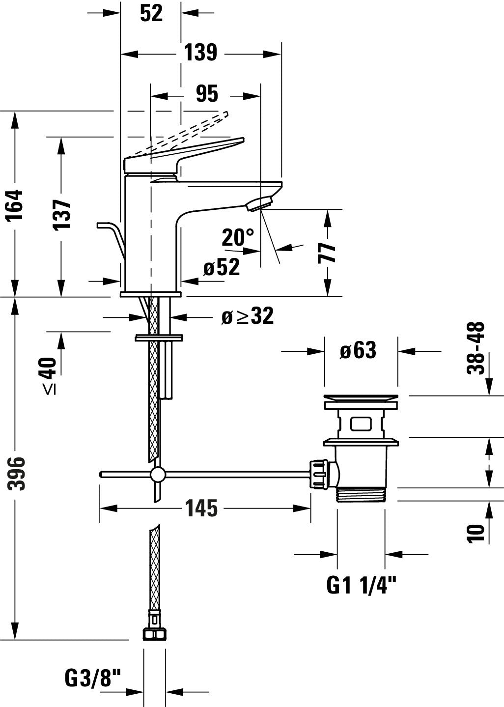 Duravit Wave Single-lever washbasin mixer S