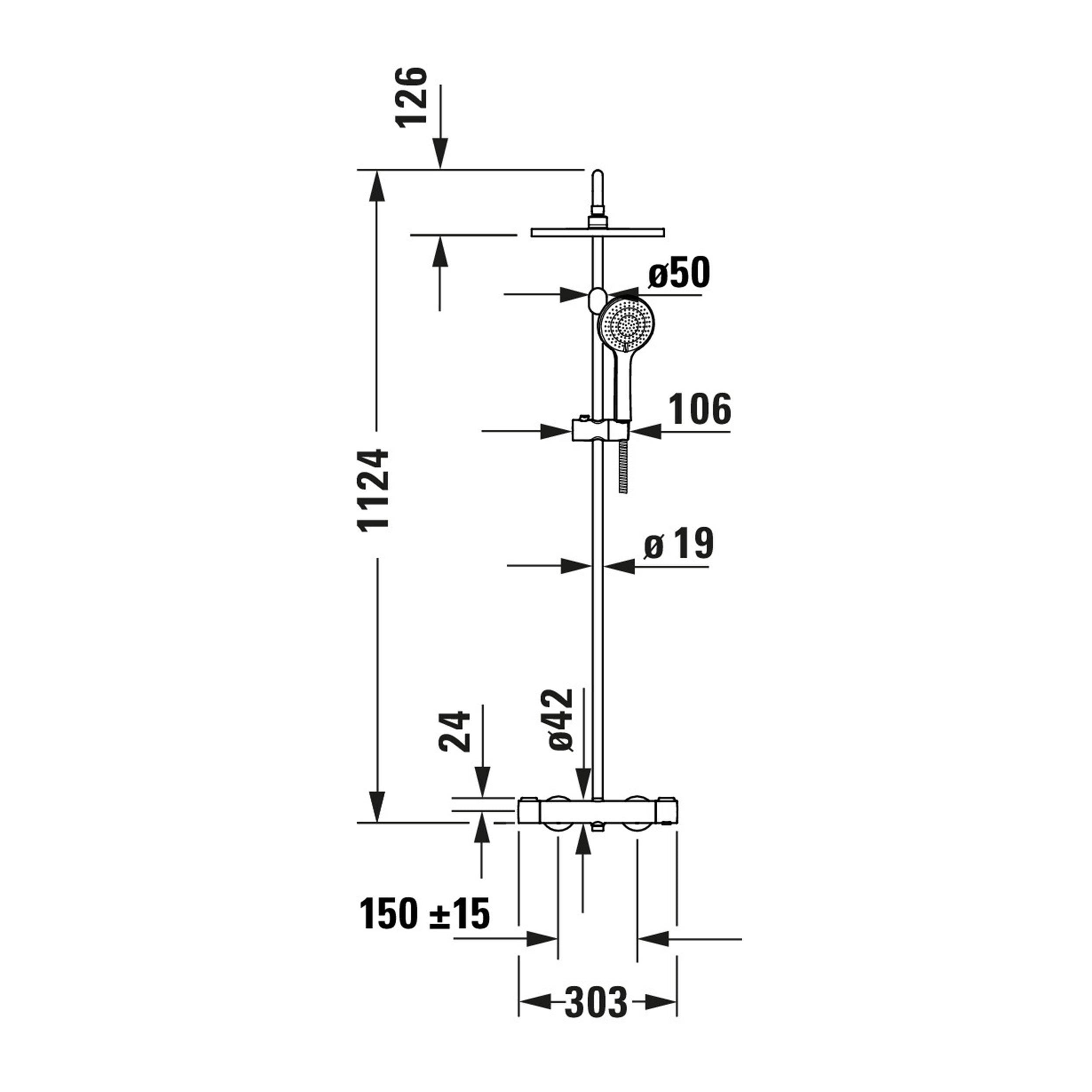 Duravit Shower System, mit Thermostat