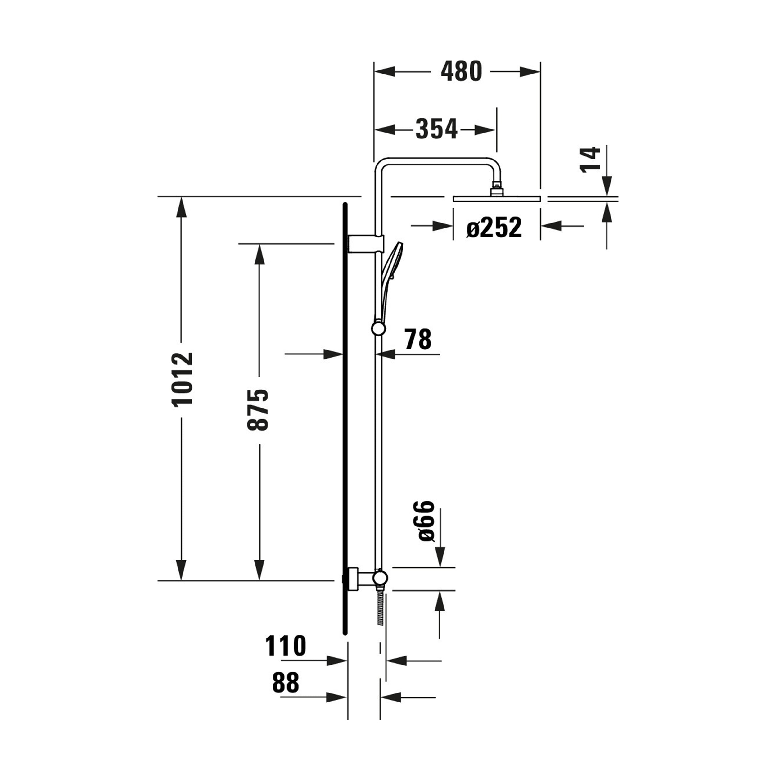 Système de douche Duravit, avec thermostat 