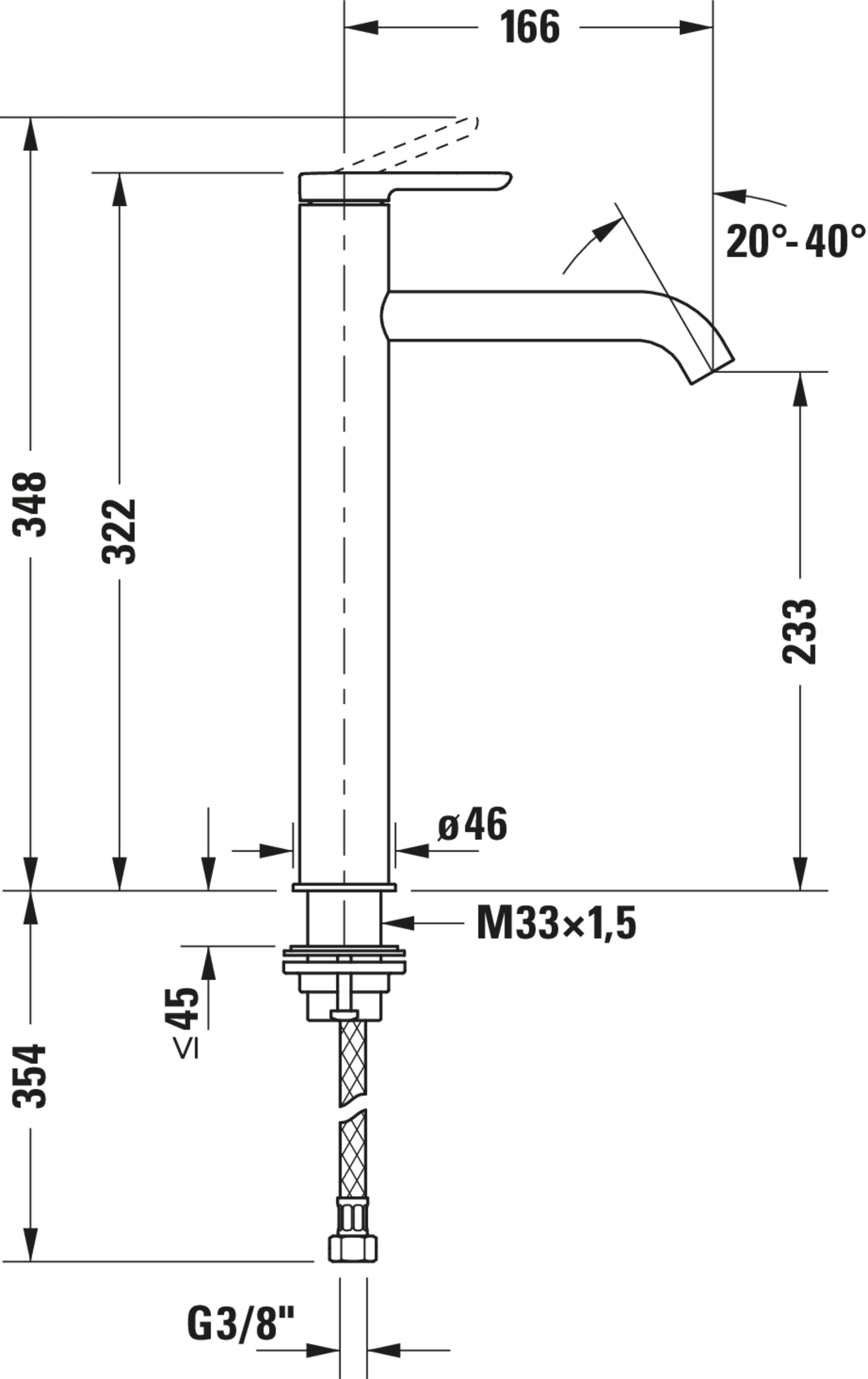 Duravit C.1 eengreeps-wastafelmengkraan XL