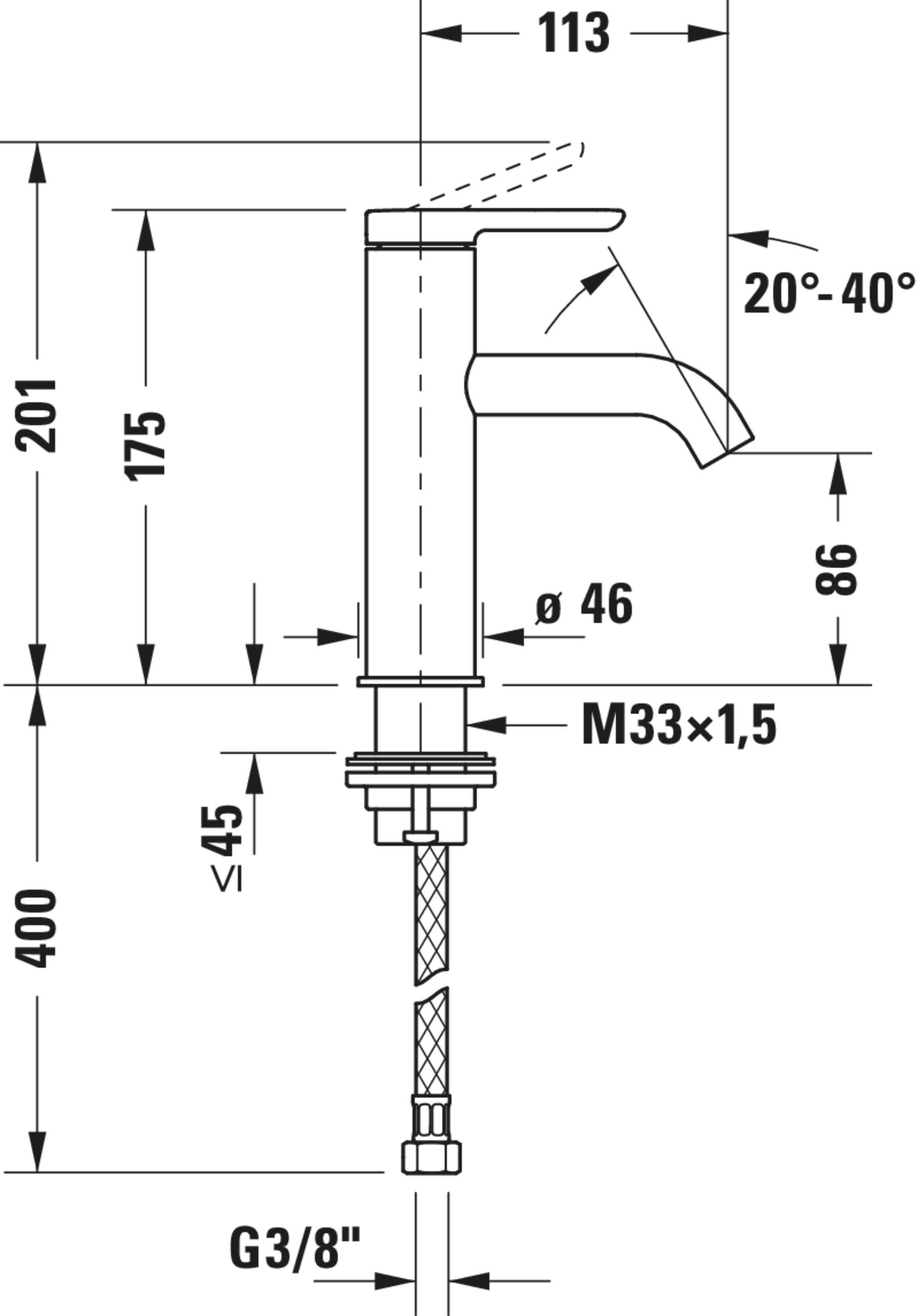 Duravit C.1 ééngreeps-wastafelmengkraan M