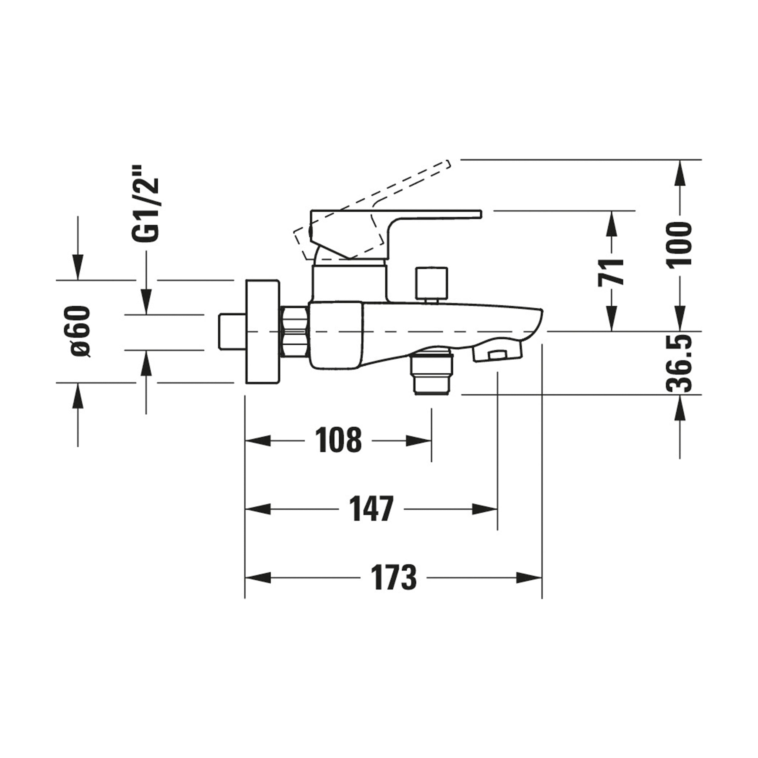 Duravit B.3 Wannenarmatur, Aufputz, 2 Verbraucher, Chrom