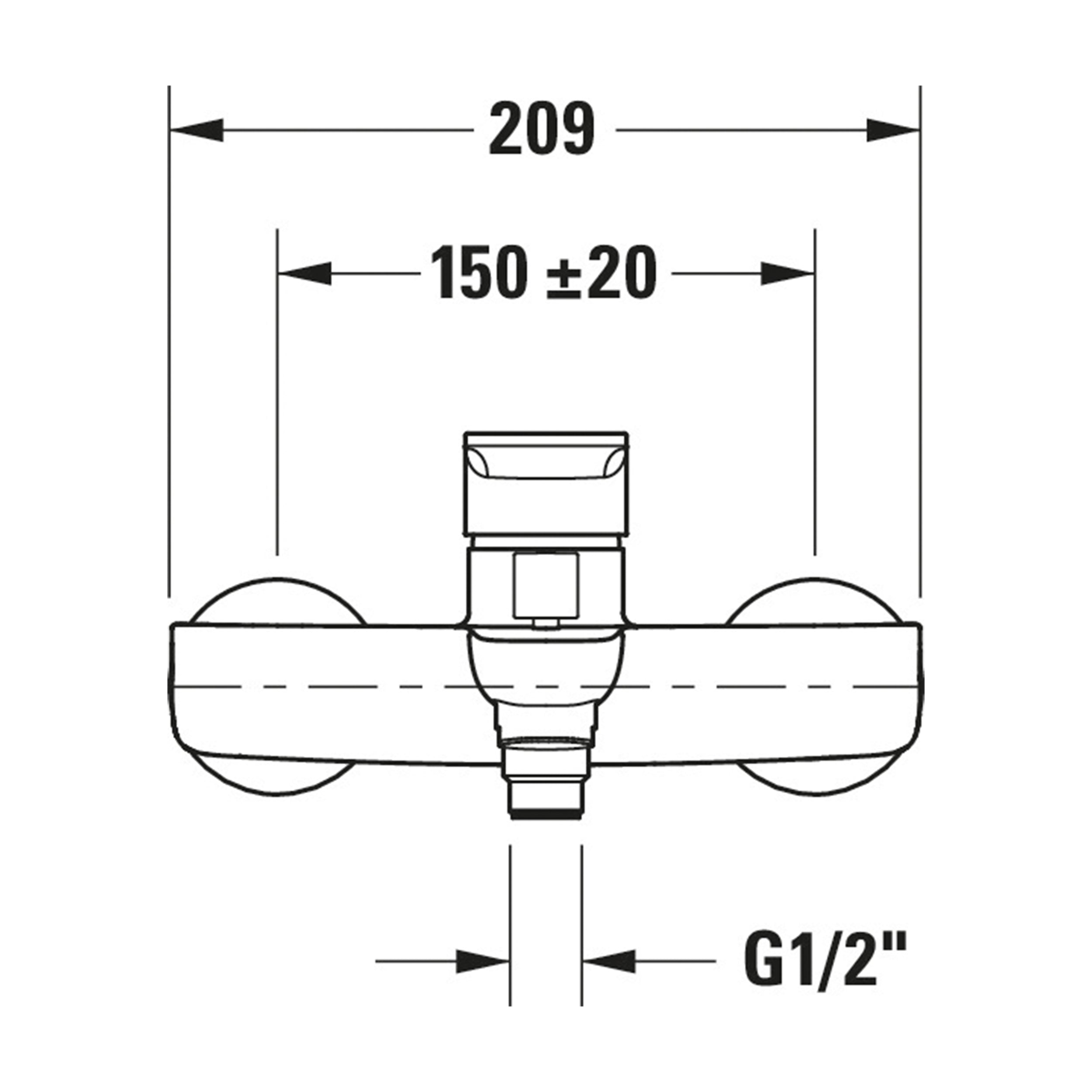 Duravit B.3 badmengkraan, opbouw, 2 verbruikers, chroom