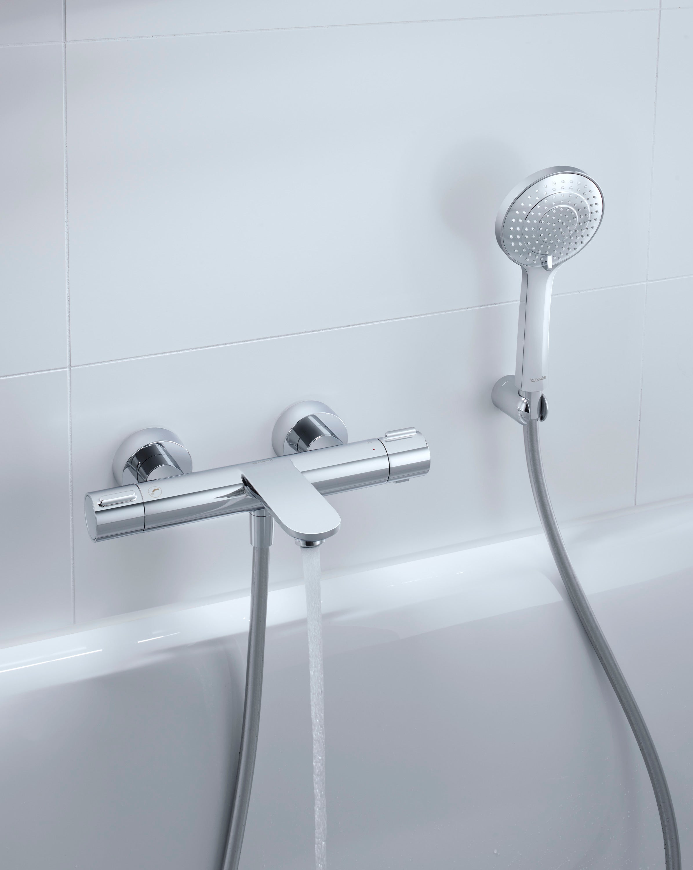 Duravit Wave bath mixer with thermostat - surface-mounted - 2 consumers 